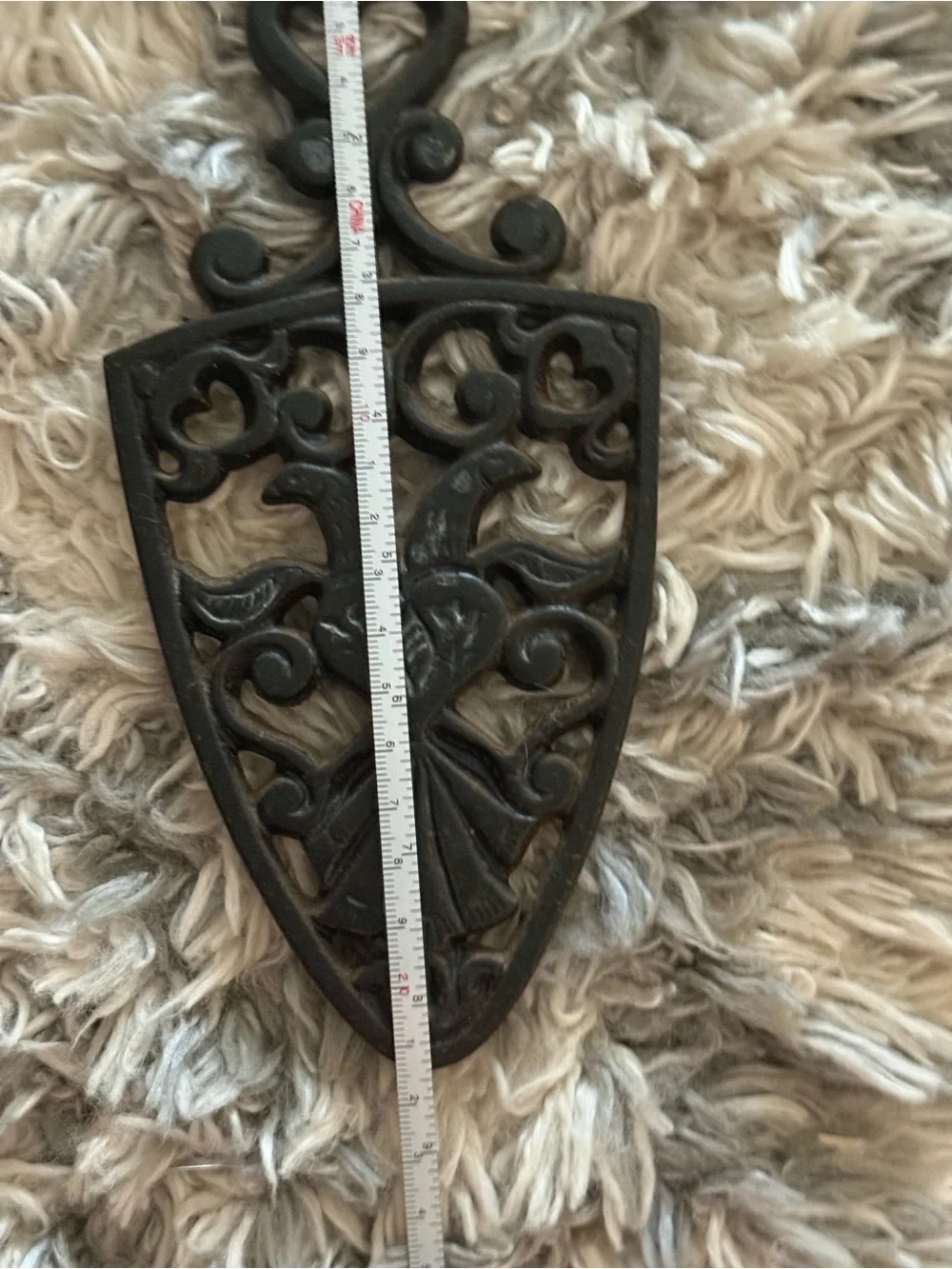 Trivet -2 Doves in a Heart cast iron # 260